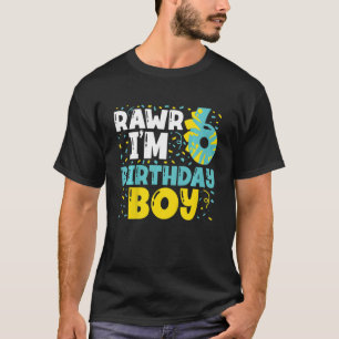 Kids 6 Year Old 6th Birthday Boy Dinosaur Toddler T-Shirt