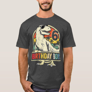 Kids 6 Year Old  6th Birthday Boy  Rex Dinosaur  T-Shirt