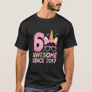 Kids 6 Year Old 6th Birthday Girl Kids Unicorn Fa T-Shirt