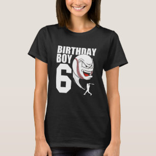 Kids 6 Year Old Baseball Birthday Party Theme 6th T-Shirt