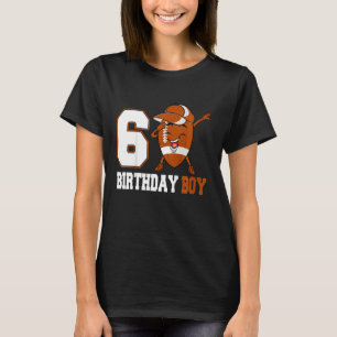 Kids 6 Year Old  Dabbing Football 6th Birthday Boy T-Shirt