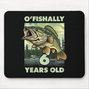 Kids 6 Year Old Fisherman O'fishally 6 Fishing 6th Mouse Pad