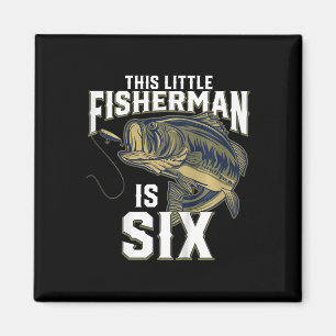 Kids 6 Year Old Fishing Birthday Party Fisherman 6 Magnet