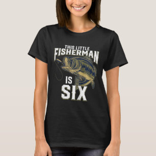 Kids 6 Year Old Fishing Birthday Party Fisherman 6 T-Shirt
