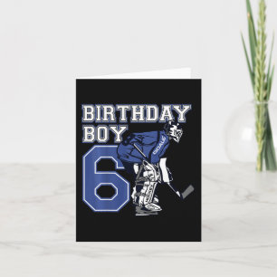 Kids 6 Year Old Ice Hockey Goalie Themed Birthday Card