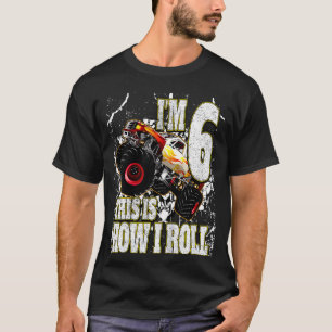 Kids 6 Year Old  Monster Truck Birthday T-Shirt