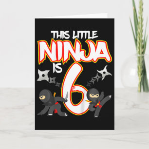 Kids 6 Year Old Ninja Birthday Party Martial Arts Card