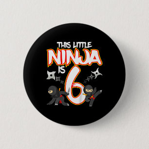 Kids 6 Year Old Ninja Birthday Party Martial Arts Cm Round Badge