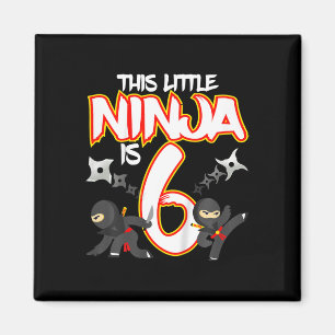 Kids 6 Year Old Ninja Birthday Party Martial Arts  Magnet