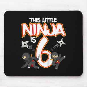 Kids 6 Year Old Ninja Birthday Party Martial Arts  Mouse Pad