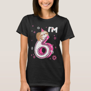 Kids 6 Year Old Sloth 6th Birthday Girl Party Anim T-Shirt