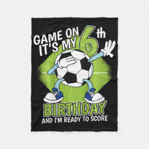 Kids 6 Year Old Soccer Player Boy Birthday 6th Bda Fleece Blanket