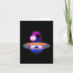 Kids 6 Year Old Space Basketball 6th Birthday Part Card