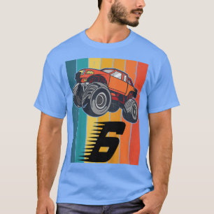 Kids 6 Years Monster Truck Boy Car Birthday 1428 T-Shirt