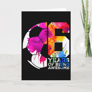 Kids 6 Years Of Being Awesome Soccer 6th Birthday Card