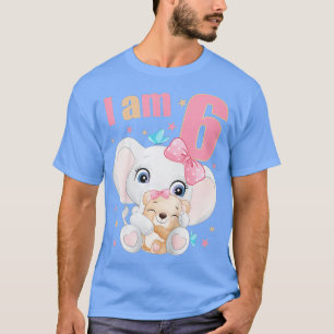 Kids 6 Years old 6 birthday outfit girl Elephant T-Shirt