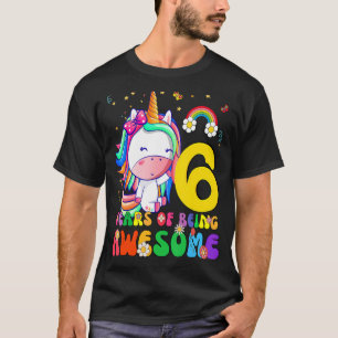 Kids 6 Years Old  6th Birthday Girl Princess Unico T-Shirt
