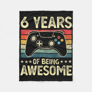 Kids 6 Years Old Awesome Video Game 6th Birthday B Fleece Blanket