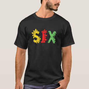 Kids 6 Years Old Boy Dinosaur Rex 6th Birthday Kid T-Shirt
