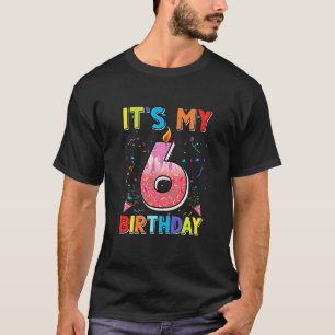 Kids 6 Years Old It's My 6th Birthday Doughnut Gi T-Shirt