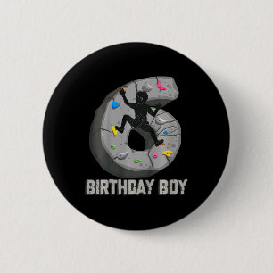 Kids 6 Years Old Rock Climbing 6th Birthday Advent Cm Round Badge