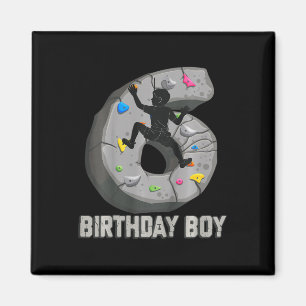 Kids 6 Years Old Rock Climbing 6th Birthday Advent Magnet