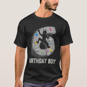 Kids 6 Years Old Rock Climbing 6th Birthday Advent T-Shirt