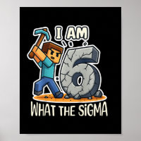 Kids 6 Years Old Sigma Pixel Art Mining Gamer Birt