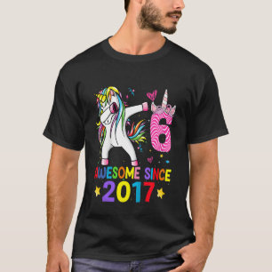 Kids 6 Years Old Unicorn Dabbing 6th Birthday Girl T-Shirt
