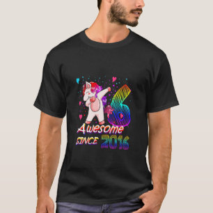 Kids 6 Years Old Unicorn Flossing 6Th Birthday Gir T-Shirt