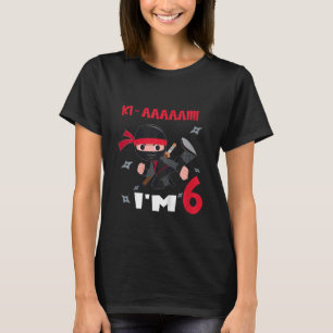 Kids 6th Birthday 6 Ninja Boy 6 Years Old Ninja Bi T-Shirt