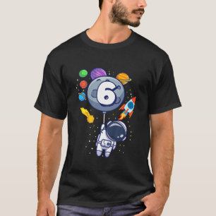 Kids 6th Birthday Astronaut 6 Year Old Birthday Bo T-Shirt