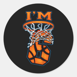 Kids 6th Birthday Basketball I'm 6 Boy Girl 6th B Classic Round Sticker
