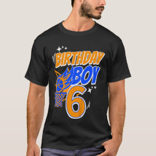 Kids 6th Birthday Basketball Sports Fan Birthday B T-Shirt