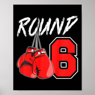 Kids 6th Birthday Boxing Boy 6 Year Old Boxer Bday Poster