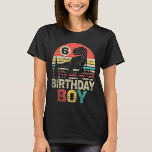 Kids 6th Birthday Boy Dinosaur Rex 6 Year Old Sixt T-Shirt
