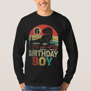 Kids 6th Birthday Boy Dinosaur Rex 6 Year Old Sixt T-Shirt