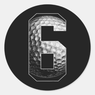 Kids 6th Birthday Boy Golf Player Golf 6 Years Old Classic Round Sticker
