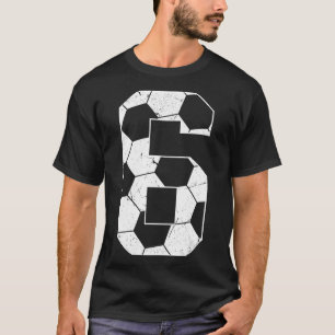 Kids 6th Birthday Boy Soccer Player Footbyll 6 Yea T-Shirt
