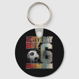Kids 6th Birthday Boy Soccer Shirt 6 Years Old Foo Key Ring