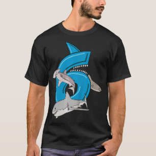 Kids 6th Birthday Boys Great White Shark Gift Bir T-Shirt