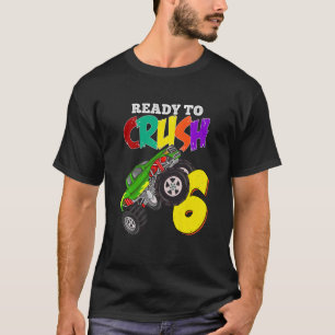 Kids 6th Birthday Boys Monster Truck 6 Year Old Ra T-Shirt
