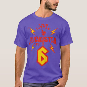 Kids 6th Birthday Boys Rockstar  Rock Music 6 Year T-Shirt