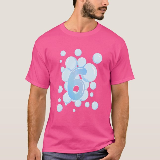 Kids 6th Birthday Bubble Themed Birthday Party   T-Shirt (Front)