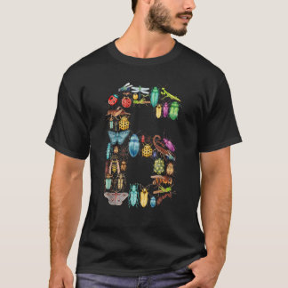 Kids 6th Birthday Bugs Insects Beetles Boys Girls T-Shirt