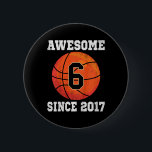 Kids 6th Birthday Bysketbyll Lover 6 Years Old Vin 6 Cm Round Badge<br><div class="desc">Kids 6th Birthday Bysketbyll Lover 6 Years Old Vintage Sports</div>