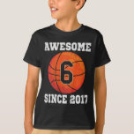 Kids 6th Birthday Bysketbyll Lover 6 Years Old Vin T-Shirt<br><div class="desc">Kids 6th Birthday Bysketbyll Lover 6 Years Old Vintage Sports</div>