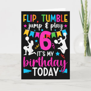 Kids 6th Birthday Cheerleading Girl Six Year Old C Card