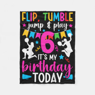Kids 6th Birthday Cheerleading Girl Six Year Old C Fleece Blanket