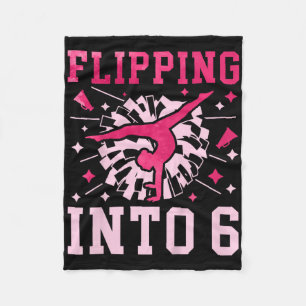 Kids 6th Birthday Cheerleading Girl Six Year Old C Fleece Blanket